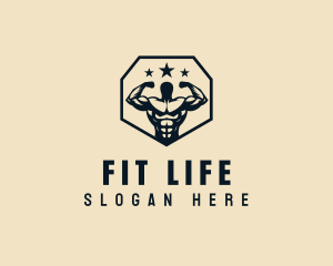 Muscle Fitness Bodybuilder logo design