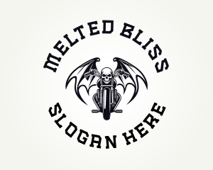 Skull Motorcycle Wings Logo