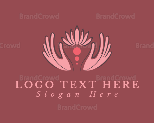 Pink Hand Flower Logo