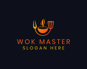 Wok - Smoked Grill Barbecue logo design