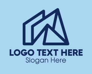 Line Art - Blue Modern Property logo design