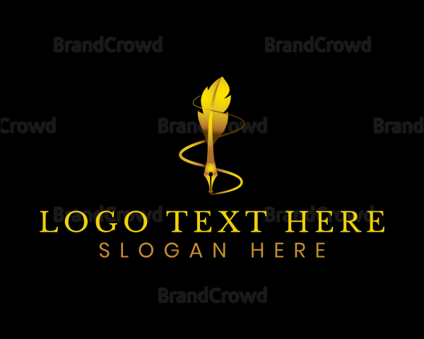 Premium Feather Quill Pen Logo