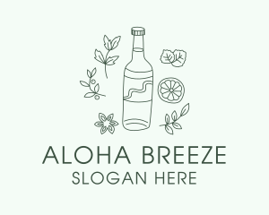 Green Kombucha Bottle  logo design