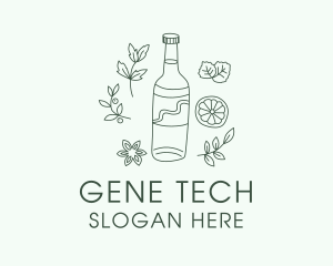 Green Kombucha Bottle  logo design