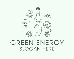 Green Kombucha Bottle  logo design