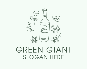 Green Kombucha Bottle  logo design