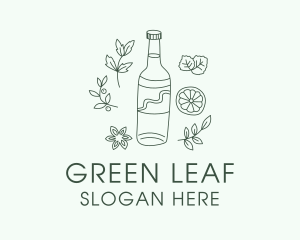 Herbs - Green Kombucha Bottle logo design