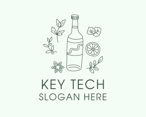 Green Kombucha Bottle  logo design