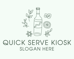 Green Kombucha Bottle  logo design