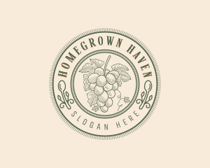 Organic Grapes Vineyard logo design