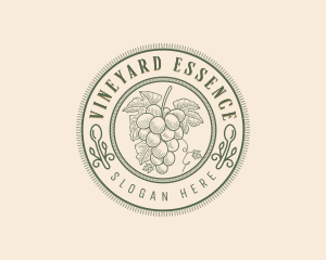 Organic Grapes Vineyard logo design