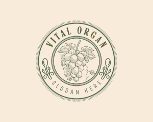 Organic Grapes Vineyard logo design