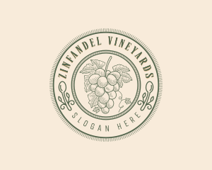 Organic Grapes Vineyard logo design