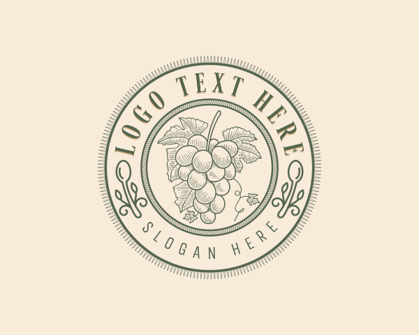 Vineyard - Organic Grapes Vineyard logo design