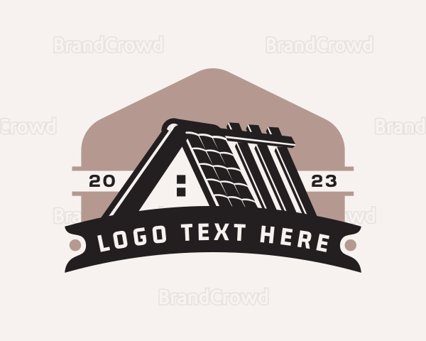 House Roof Construction Renovation Logo