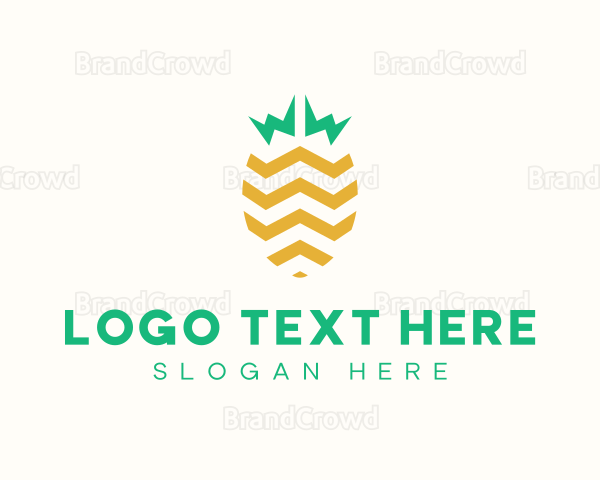 Pineapple Fruit Zigzag Logo