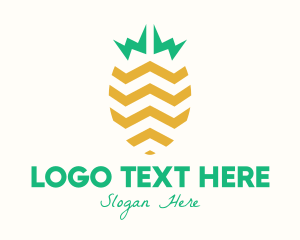 Fresh Fruit - Pineapple Fruit Zigzag logo design