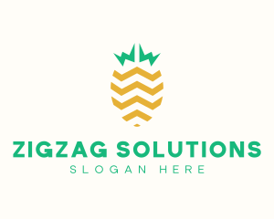 Pineapple Fruit Zigzag logo design