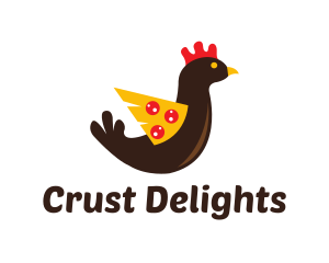 Crust - Chicken Pizza Wing logo design