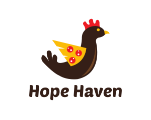 Eat - Chicken Pizza Wing logo design