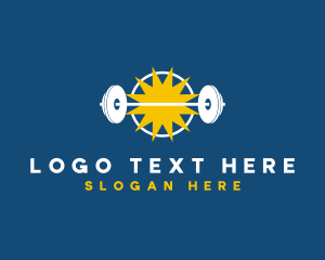 Coach - Powerlifting Fitness Barbell logo design