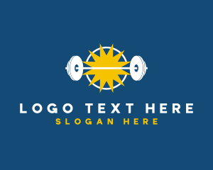 Bodybuilding - Powerlifting Fitness Barbell logo design