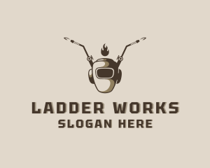 Welding Helmet Torch  logo design