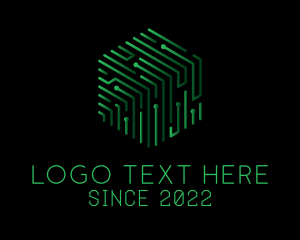 Coding - 3D Green Circuit Technology logo design