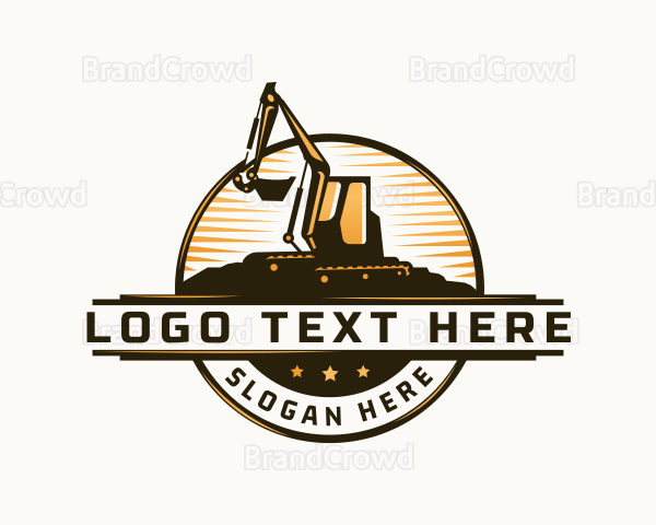 Excavator Digger Construction Logo