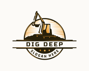 Excavator Digger Construction logo design