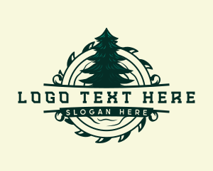 Logging - Pine Tree Sawmill Lumberjack logo design