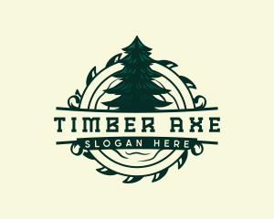 Pine Tree Sawmill Lumberjack logo design