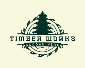 Pine Tree Sawmill Lumberjack logo design