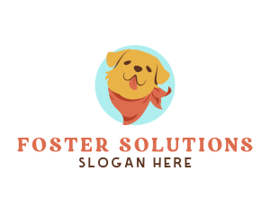 Cute Dog Scarf logo design