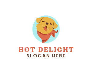 Cute Dog Scarf logo design