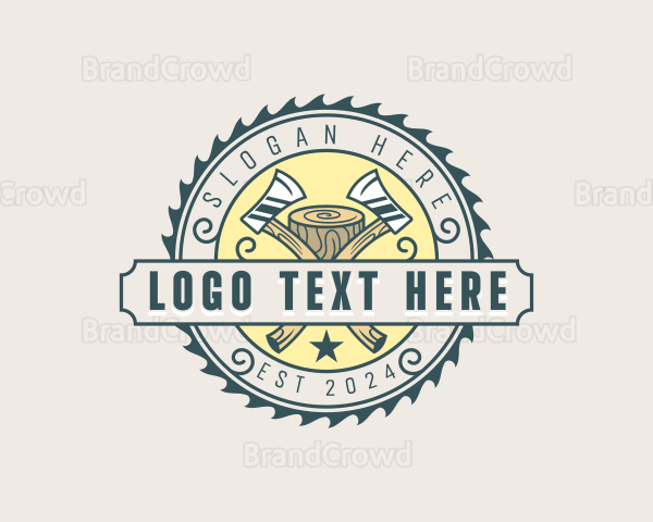 Wooden Axe Saw Logo