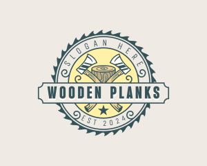 Wooden Axe Saw logo design