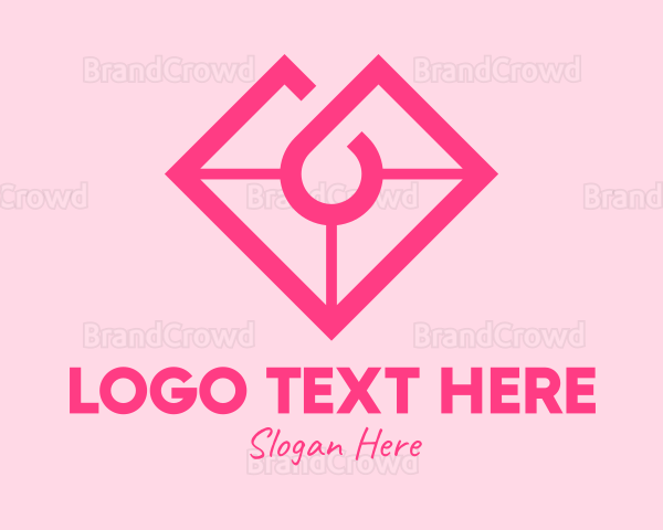 Pink Heart Gemstone Logo