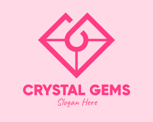 Pink Heart Gemstone logo design