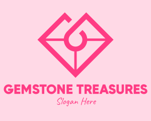 Pink Heart Gemstone logo design