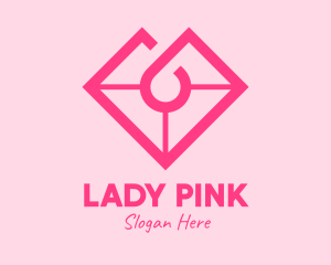 Pink Heart Gemstone logo design