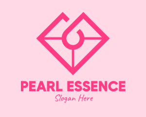 Pearl - Pink Heart Gemstone logo design