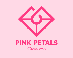 Pink Heart Gemstone logo design