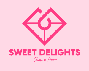 Pink Heart Gemstone logo design