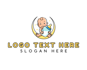 Parenting - Baby Moon Milk logo design
