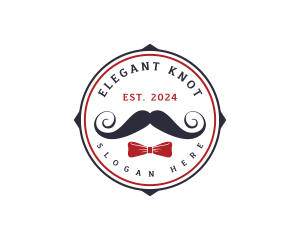 Gentleman Moustache Ribbon logo design