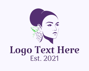 Purple Grape Lady logo design