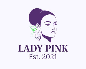 Purple Grape Lady logo design