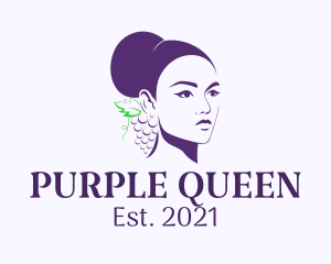 Purple Grape Lady logo design