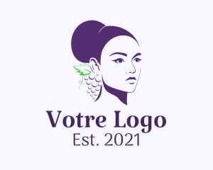 Girl - Purple Grape Lady logo design